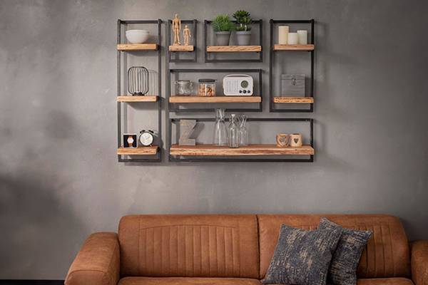 Wandregal ERGEA Braun - Massivholz - 40 x 30 x 25 cm