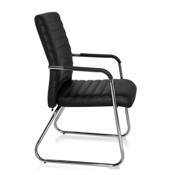 Esszimmerstuhl STEEL V Schwarz - Flachgewebe - Kunstleder - 46 x 96 x 55 cm