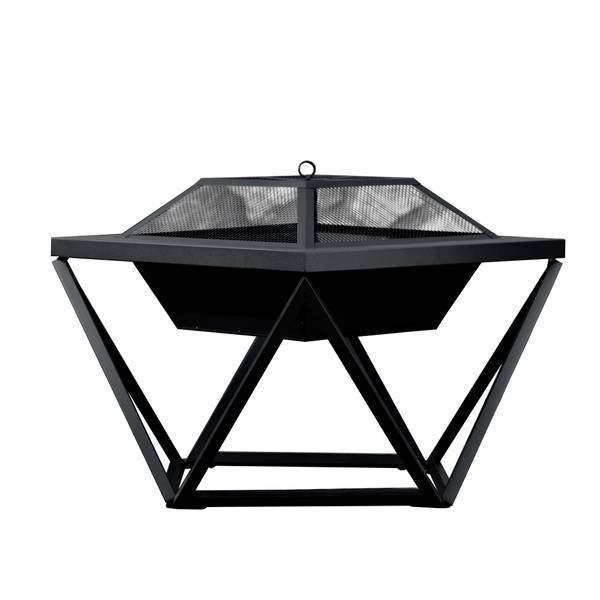 Garten Holzbefeuerte Feuerstelle Schwarz - Aluminium - 60 x 52 x 60 cm