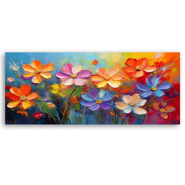 Wandbild blumen komposition 90 x 30 cm