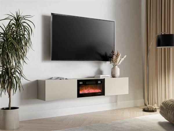 TV-Lowboard mit Kamin Govi Kaschmir