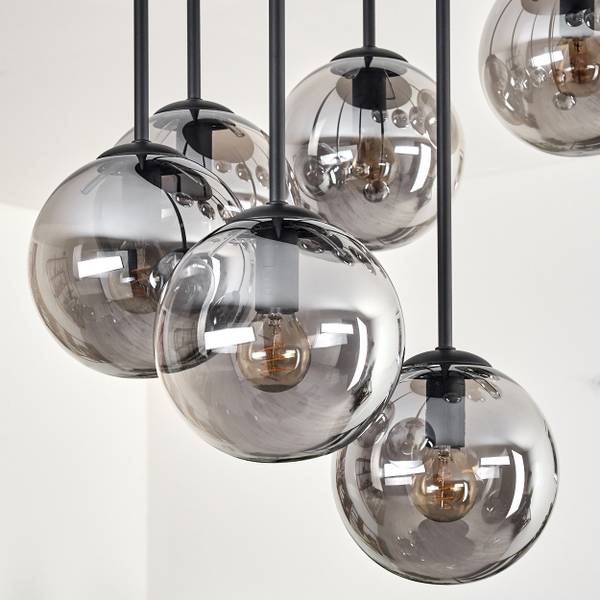 Deckenleuchte Fossobiubo Grau - Aluminium - Klarglas - 57 x 70 x 57 cm