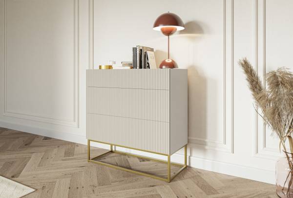 Kommode VELDIO Gold - Taupe