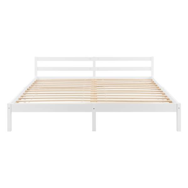 Holzbett Nakkila mit Matratze Weiß - Massivholz - 166 x 50 x 206 cm