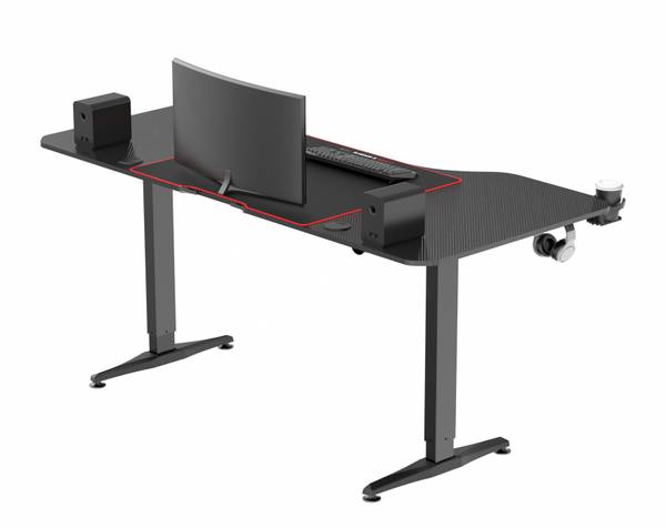 Gaming Schreibtisch SA-EL05-1675L-BLACK Schwarz - Holz teilmassiv - 160 x 75 x 75 cm