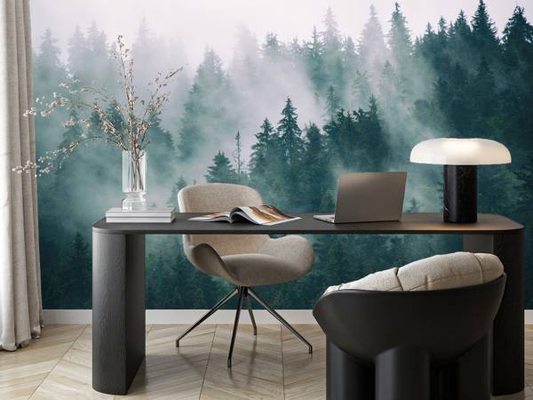 Fototapete Nebel Wald Natur Bäume 300 x 210 x 210 cm