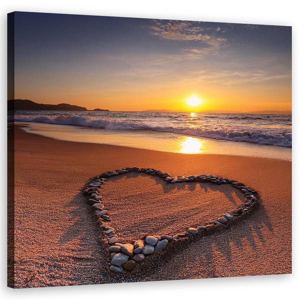 Wandbild strand herz liebe 40 x 40 cm