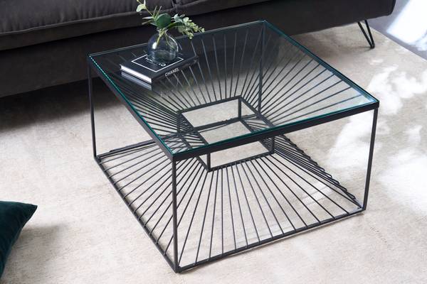 Couchtisch ILLUSION Eisen - Sicherheitsglas - 60 x 37 x 60 cm