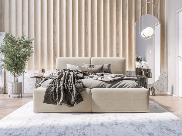 Polsterbett Rosmus Beige - Breite: 184 cm