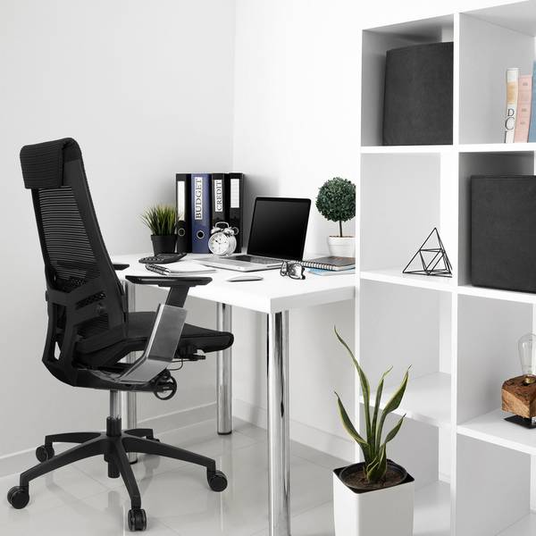 Bürostuhl GENIDIA SMART BLACK CM Silber - Polyester - 70 x 112 x 55 cm
