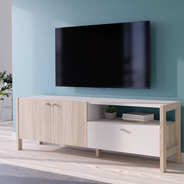 Meuble TV NORWAY Marron - Bois manufacturé - 170 x 58 x 41 cm
