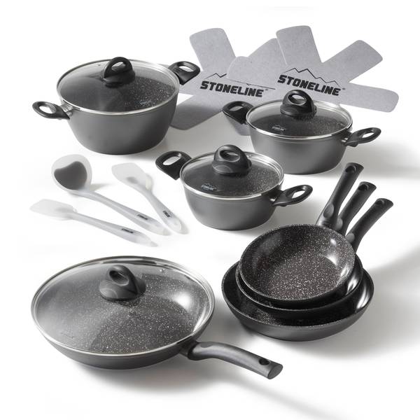 Kochgeschirr 16 teilig Grau - Metall - 38 x 42 x 37 cm