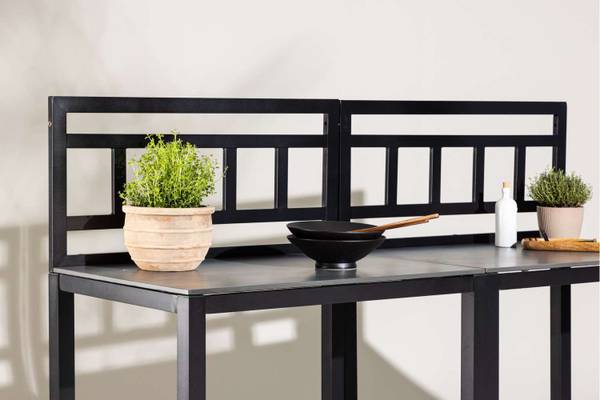 Buitenkeuken Alicante zwart - metaal - 60 x 128 x 90 cm