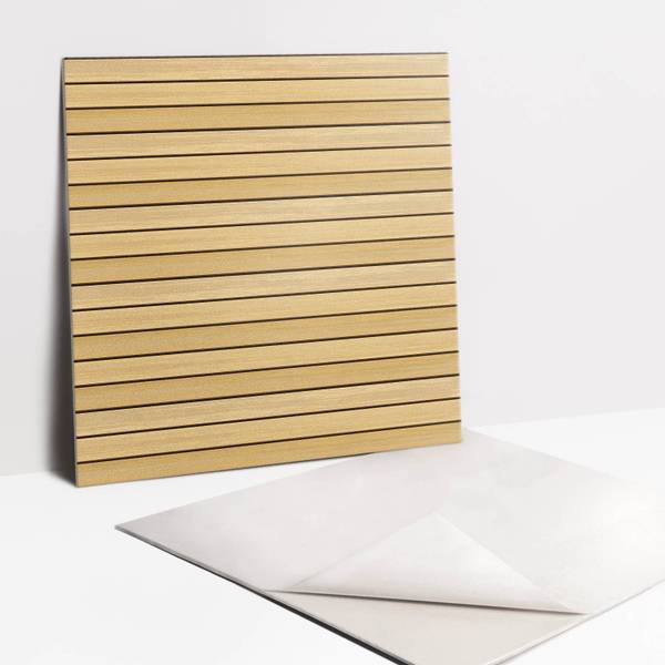 Zelfklevende Tegels ClarusD set van 9 bruin - polyester-PVC - 30 x 30 x 1 cm