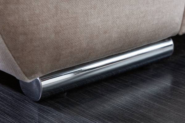 Sofa ELEGANCIA Beige - Polyester - Samt - 285 x 90 x 106 cm