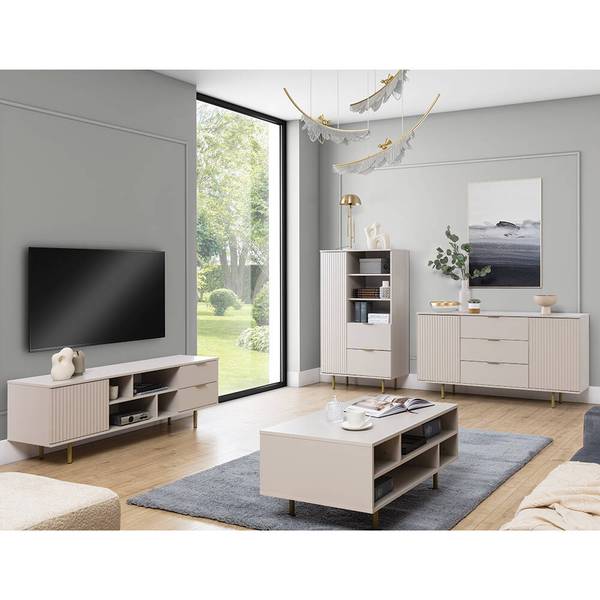 Wohnzimmer-Set NADOR-132-11 4er-Set Beige - Holzwerkstoff - 480 x 140 x 60 cm