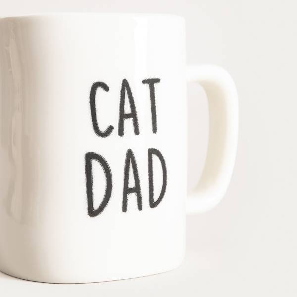 Katzenpapa-Tasse BEHE Weiß - Stein - 9 x 12 x 9 cm
