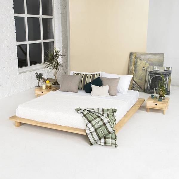 Futonbett CONE, Buchenholz Durchsichtig - Breite: 160 cm