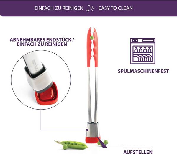 Pince de cuisson Express Vert - Silicone - 5 x 4 x 28 cm