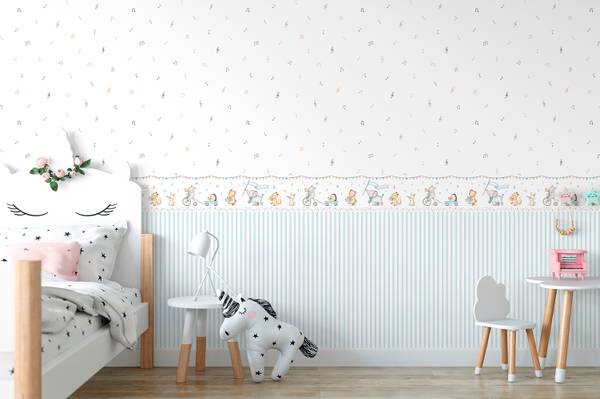 Tapetenbordüre 640488 Weiß - Vinyl - 500 x 16 x 500 cm
