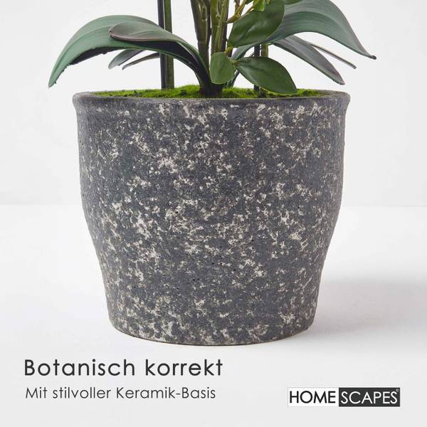 Kunstblume Phalaenopsis-Orchidee Weiß - Polyester - 48 x 82 x 82 cm