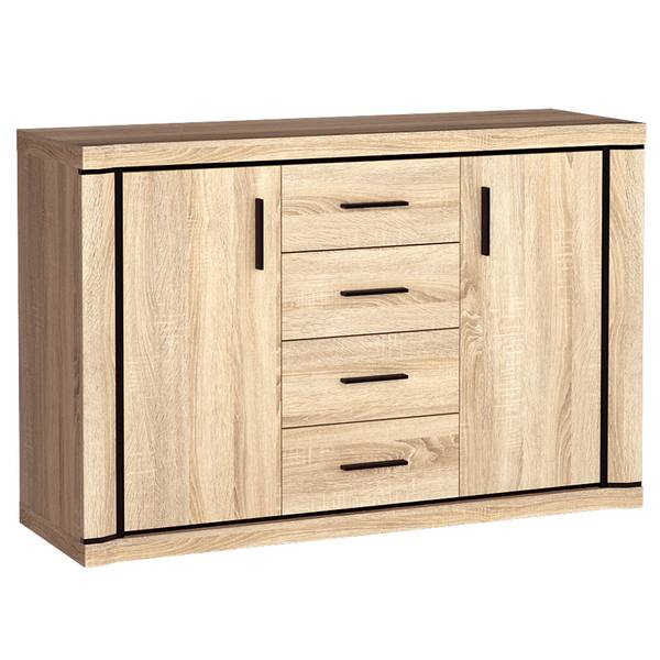 Sideboard DUNEDIN-161-2 Braun - Holzwerkstoff - 137 x 91 x 45 cm