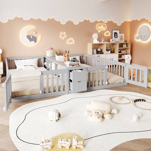 Einzelbett K-2159 Grau