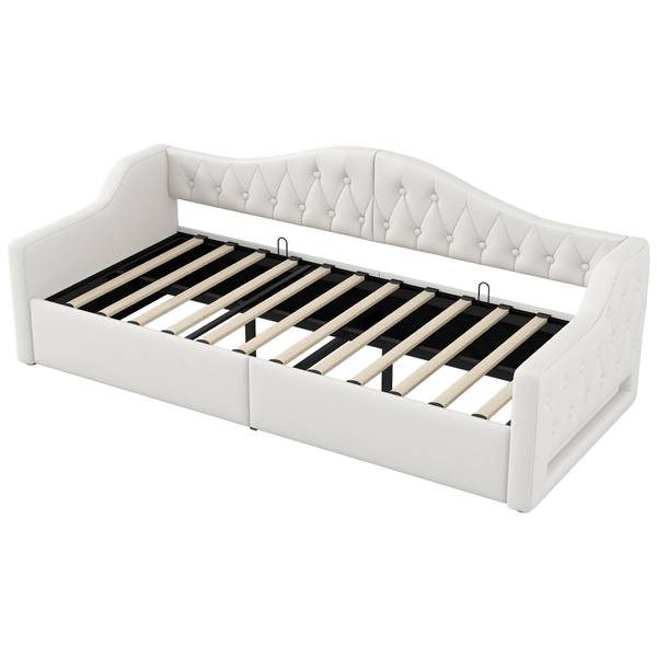 Schlafsofa Frieda mit Bettfunktion Beige - 98 x 214 cm