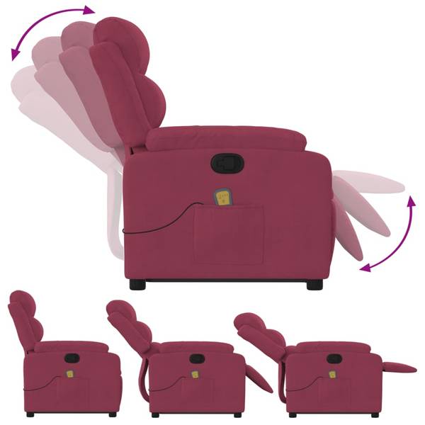 Massagesessel mit Aufstehhilfe 3032395-2 Rot - Rotbraun