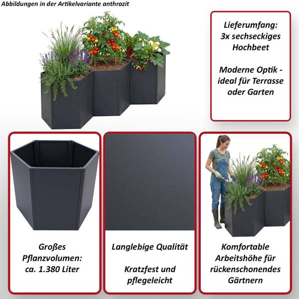 Hochbeet P64 (3er-Set) Grün