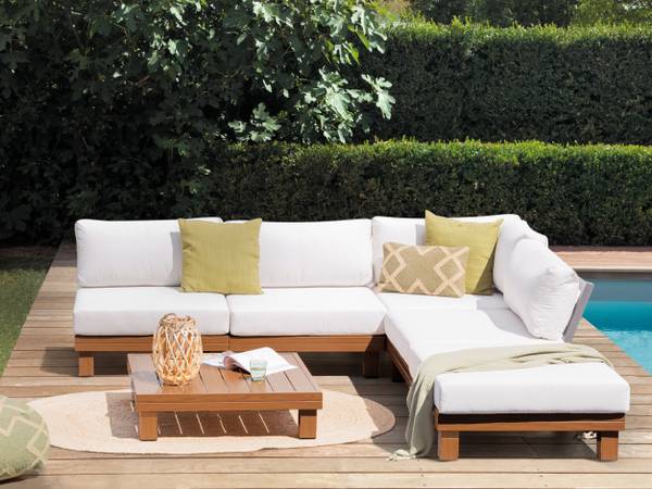 Set de salon SANZA Marron - Blanc - Métal - 240 x 70 x 240 cm