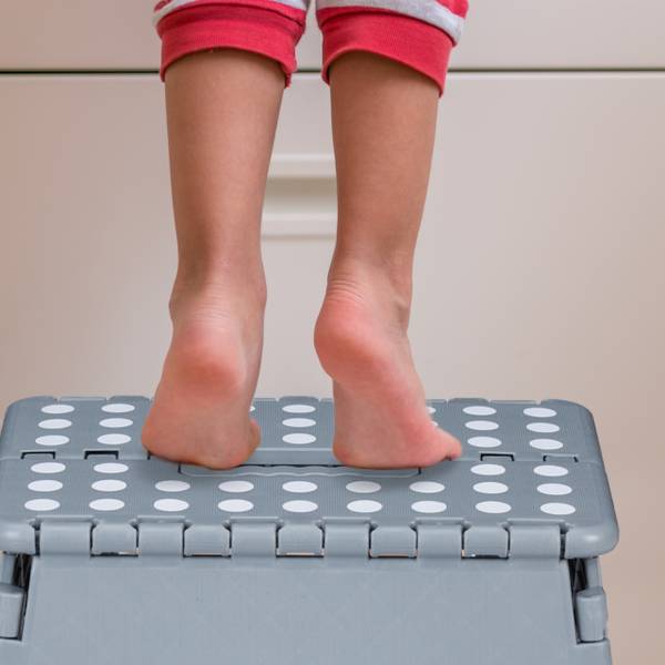 Klapphocker faltbar XL Grau - Weiß - Kunststoff - 39 x 39 x 32 cm