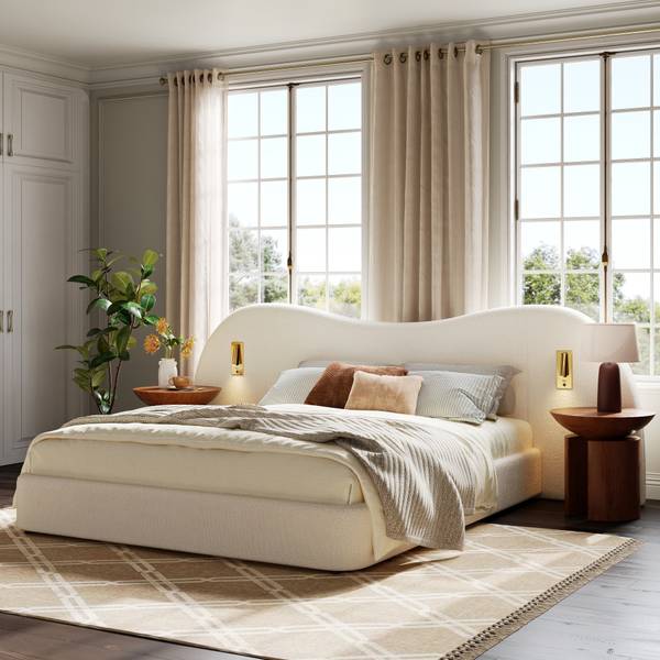 Polsterbett LucyLade Ⅱ Weiß - Holzwerkstoff - 267 x 99 x 215 cm