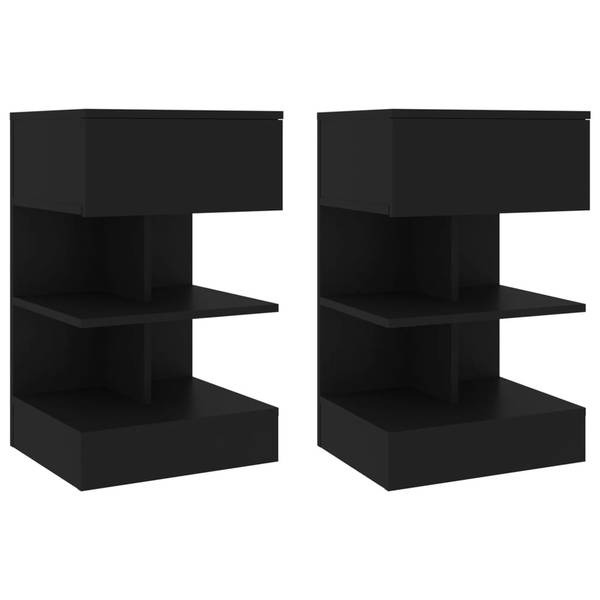 Table de chevet 3008430-2 (lot de 2) Noir