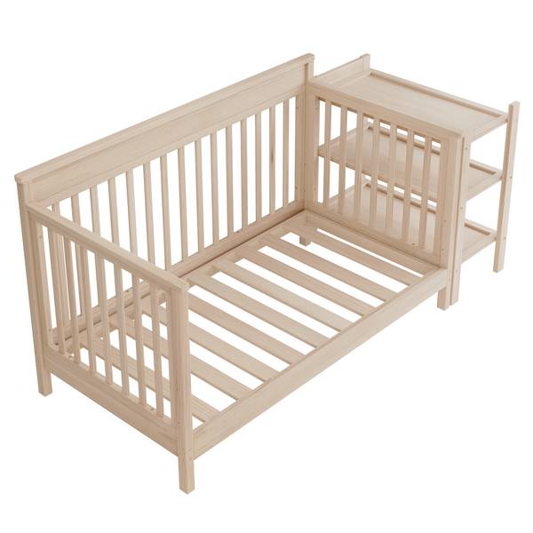 Babybett SafeNatur Ⅰ Braun - Kiefer - 75 x 90 x 185 cm
