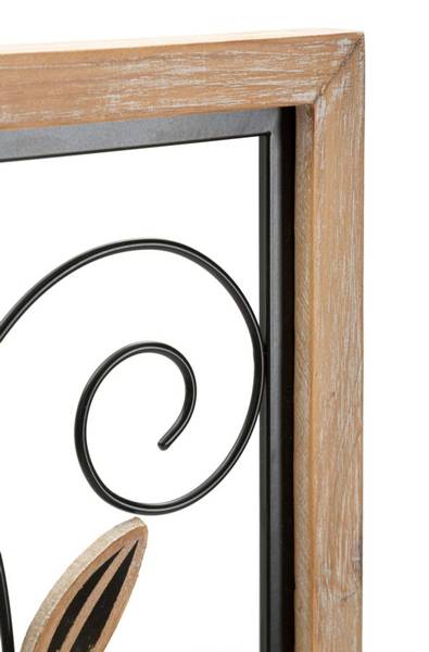 Wanddekoration Koman B Schwarz - Metall - 3 x 60 x 26 cm