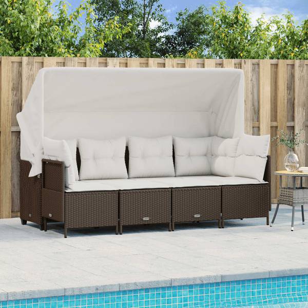 Garten-Lounge-Set 3036185-2 (5-teilig) Braun