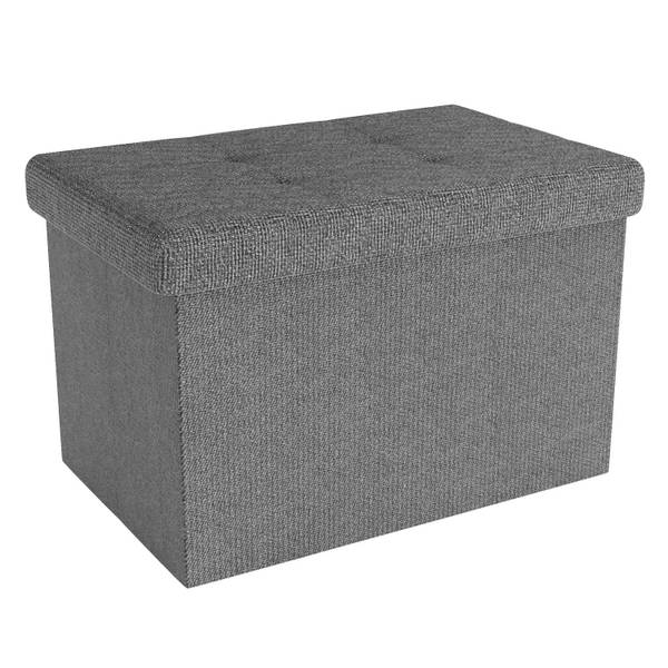 Sitzbank Sitzhocker Sitzwürfel Fußhocker Grau - Textil - 30 x 30 x 49 cm