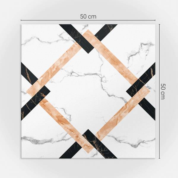 Fliesen Marmor Geo Muster 4er Set 50 x 50 cm