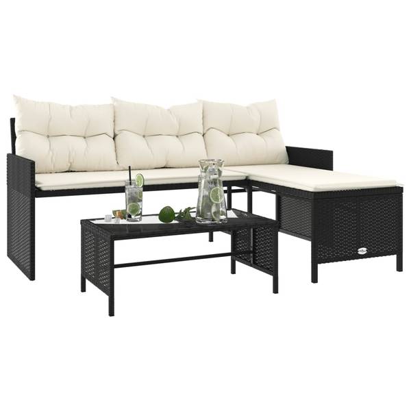 Canapé de jardin 3033167-1 (lot de 2) Noir