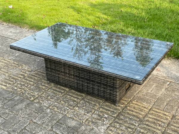 Rattan Gartenmöbel Outdoor Gartensofa Grau - Webstoff - Polyresin - 65 x 66 x 176 cm