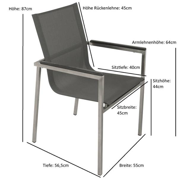 Garnitur LAGOS XL 9-teilig Grau - Aluminium - 255 x 76 x 255 cm