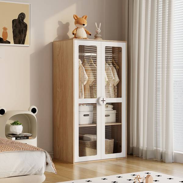 Armoire pour enfants LucyGlass Ⅲ Marron - Bois manufacturé - 50 x 150 x 160 cm