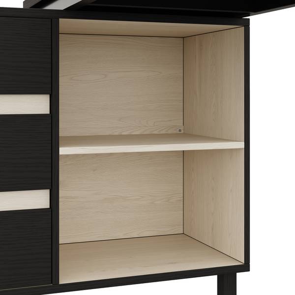 Bureau Eos Ⅴ zwart - plaatmateriaal op houtbasis - metaal - 100 x 76 x 150 cm