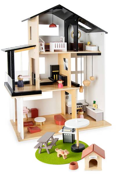 Puppenhaus Loft  mit Möbeln und Zubehör Holzwerkstoff - 63 x 80 x 30 cm