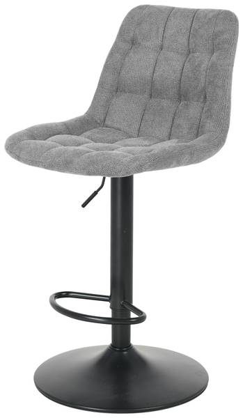Barhocker THEO Grau - Metall - Massivholz - Textil - 46 x 114 x 55 cm