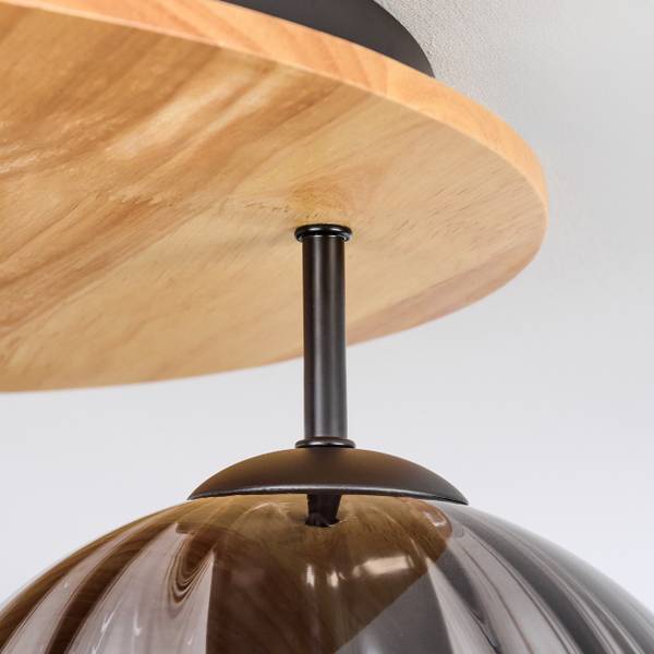 Deckenleuchte Cesaro Grau - Aluminium - Klarglas - 42 x 34 x 43 cm