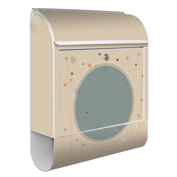 Briefkasten Stahl Große Liebe Weiß - Stahl - 38 x 46 x 13 cm