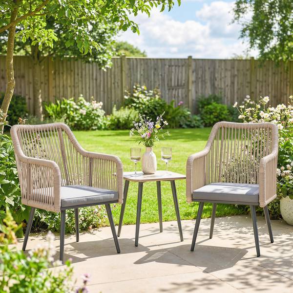 Tuin-eetkamerstoelenset 84G-881V00LG grijs - polyrotan - 54 x 80 x 65 cm
