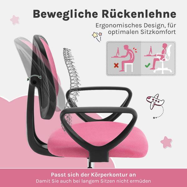 Bürostuhl Irakli Schwarz - Hellrosa